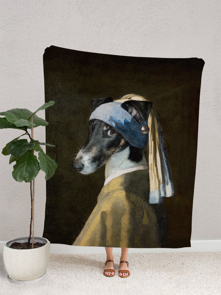 The Girl with Earrings - Custom Pet Blanket