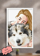 Load image into Gallery viewer, Human and Pet Design - Custom Pet Poster - NextGenPaws Pet Portraits