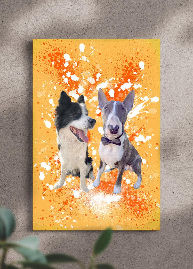 Splash Oil Painting Sibling - Custom Pet Portrait - NextGenPaws Pet Portraits