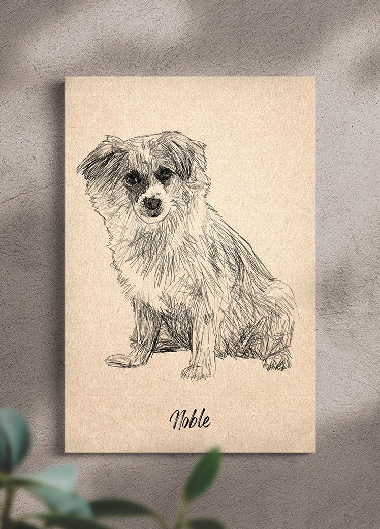 Pencil Sketch - Custom Pet Portrait - NextGenPaws Pet Portraits