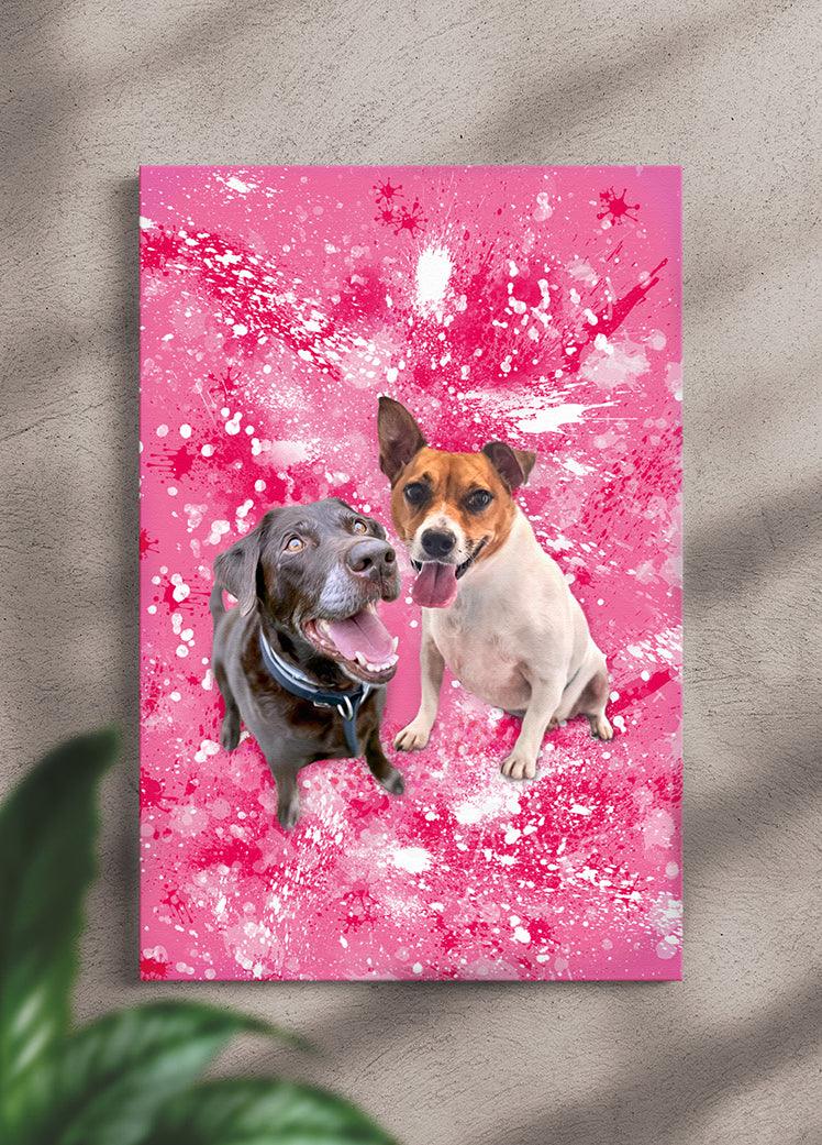 Splash Oil Painting Sibling - Custom Pet Portrait - NextGenPaws Pet Portraits