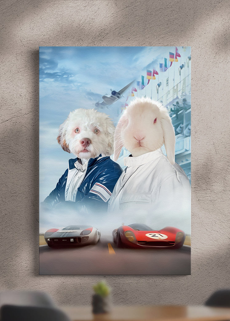 Ferrari VS Ford - Custom Sibling Pet Portrait
