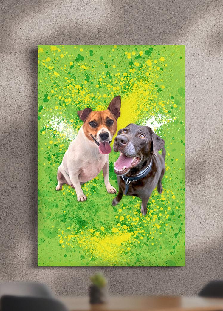 Splash Oil Painting Sibling - Custom Pet Portrait - NextGenPaws Pet Portraits