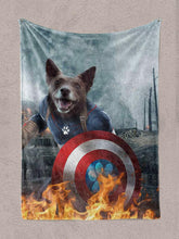 Load image into Gallery viewer, Captain Doggmerica - Custom Pet Blanket - NextGenPaws Pet Portraits