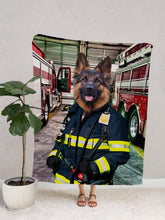 Load image into Gallery viewer, The Chief Firefighter - Custom Pet Blanket - NextGenPaws Pet Portraits