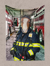 Load image into Gallery viewer, The Chief Firefighter - Custom Pet Blanket - NextGenPaws Pet Portraits