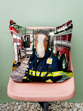 Load image into Gallery viewer, The Chief Firefighter - Custom Pet Pillow - NextGenPaws Pet Portraits