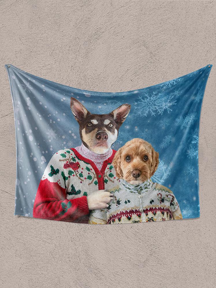 Christmas Duo - Custom Pet Blanket - NextGenPaws Pet Portraits