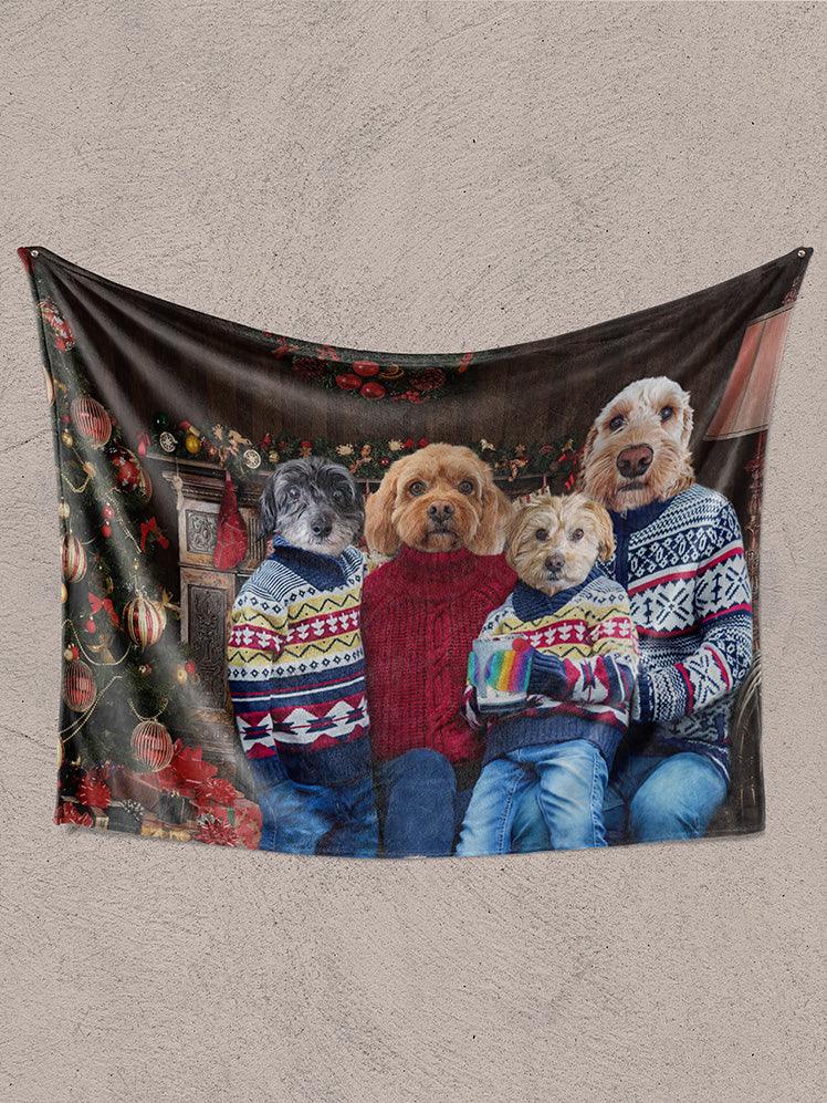 Christmas Family - Custom Pet Blanket - NextGenPaws Pet Portraits