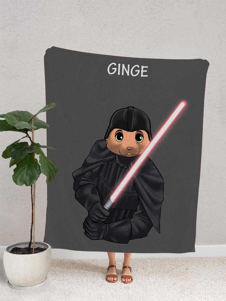 Cartoon Darth Paws - Custom Pet Blanket - NextGenPaws Pet Portraits