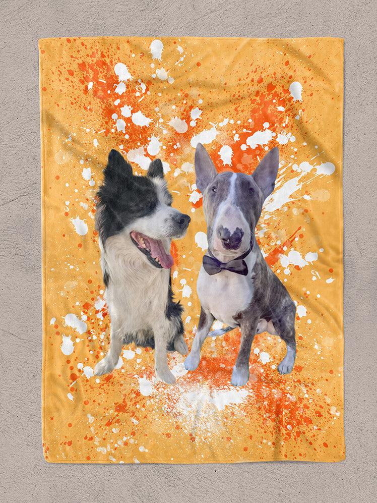 Splash Oil Painting Sibling - Custom Pet Blanket - NextGenPaws Pet Portraits