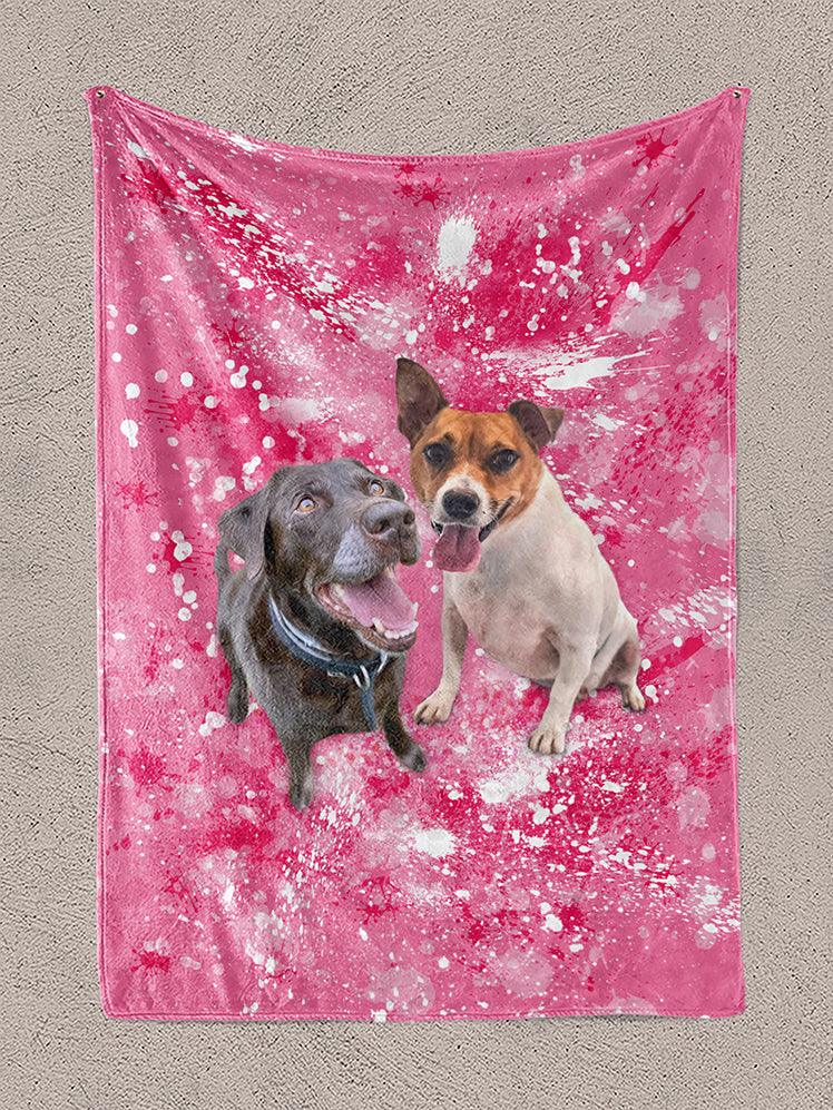 Splash Oil Painting Sibling - Custom Pet Blanket - NextGenPaws Pet Portraits