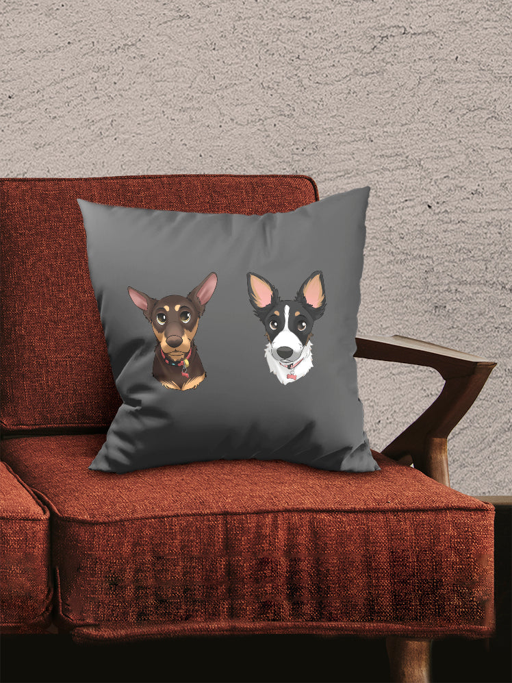 Cartoon Style Sibling - Custom Pet Pillow