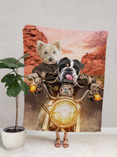 Load image into Gallery viewer, Harley Pawson - Custom Sibling Pet Blanket - NextGenPaws Pet Portraits