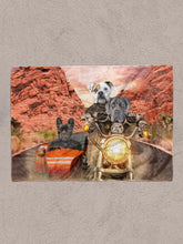 Load image into Gallery viewer, Harley Pawson - Custom Sibling Pet Blanket - NextGenPaws Pet Portraits