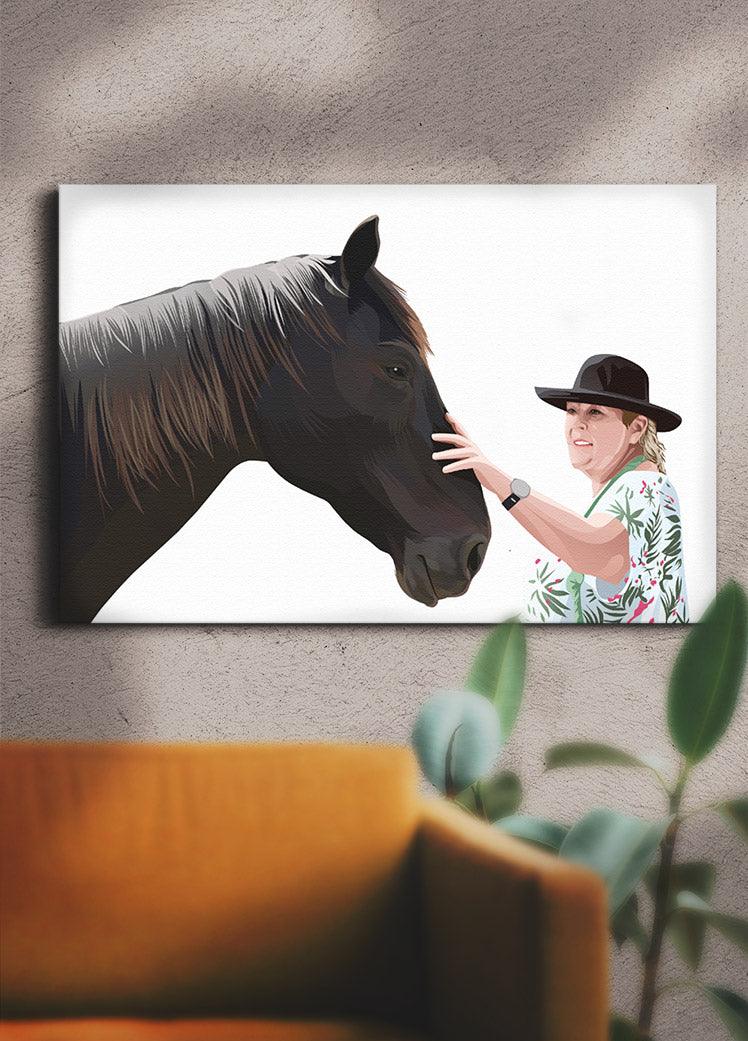 Human and Pet Design - Custom Canvas Portrait - NextGenPaws Pet Portraits