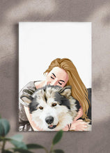 Load image into Gallery viewer, Human and Pet Design - Custom Canvas Portrait - NextGenPaws Pet Portraits