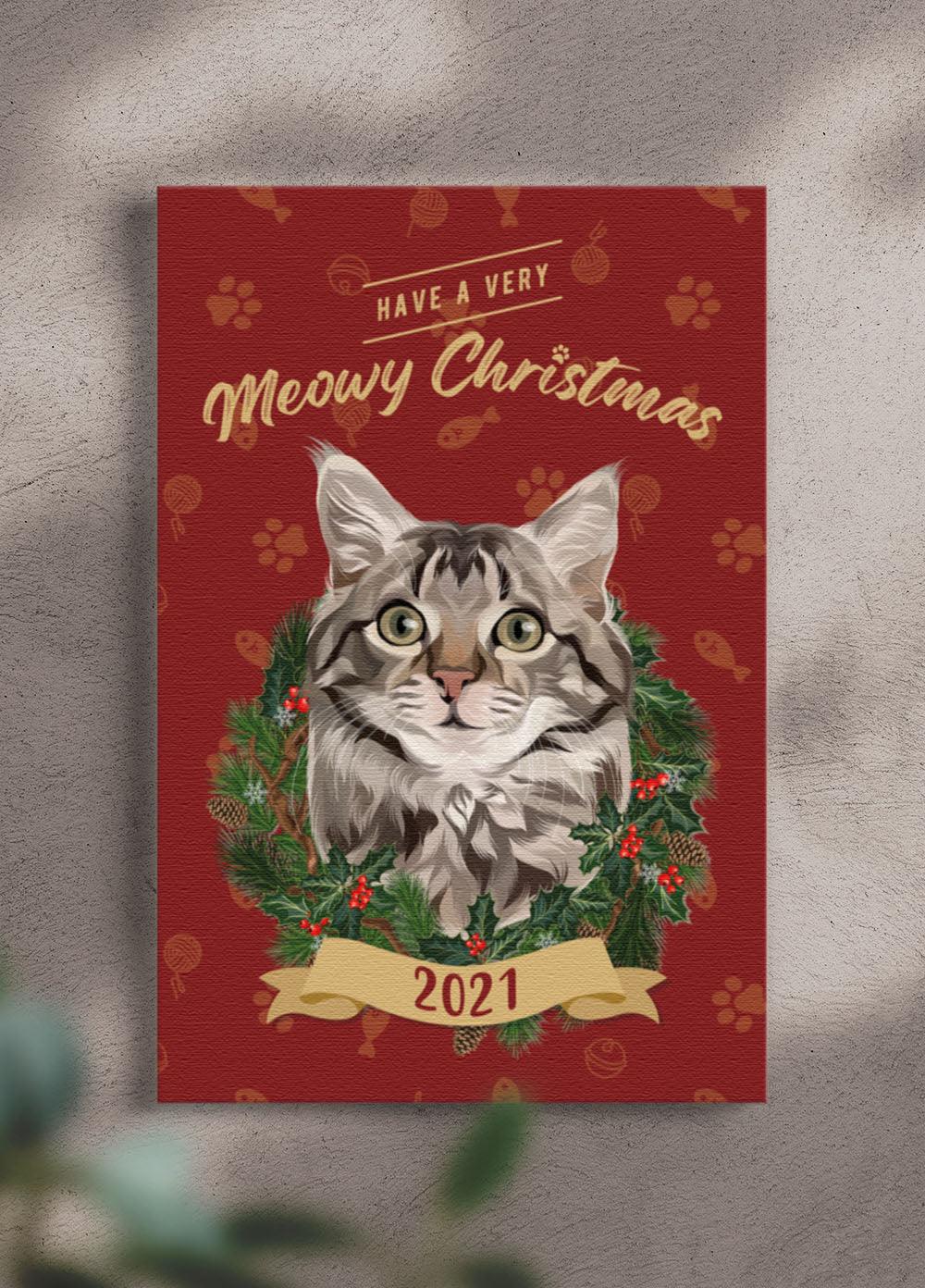 Meowy Christmas - Custom Pet Portrait - NextGenPaws Pet Portraits