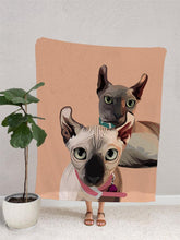 Load image into Gallery viewer, Minimalist Sibling Design - Custom Pet Blanket - NextGenPaws Pet Portraits