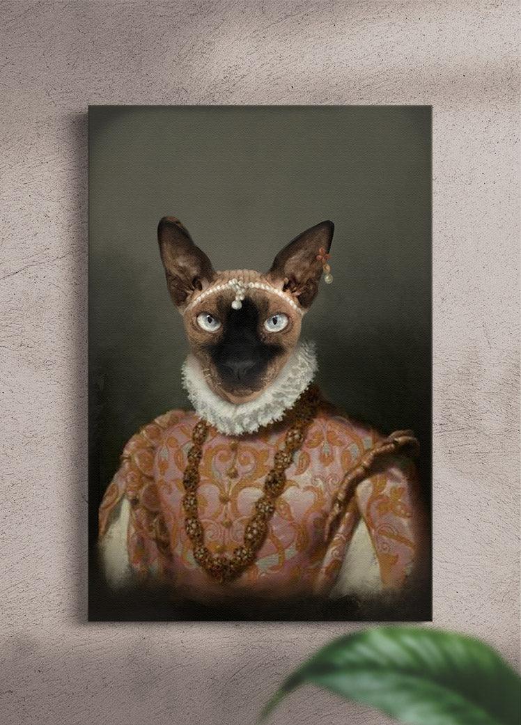 The Dame with Hairpiece - Custom Pet Portrait - NextGenPaws Pet Portraits