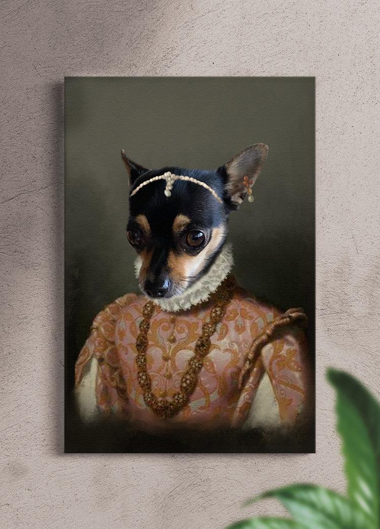 The Dame with Hairpiece - Custom Pet Portrait - NextGenPaws Pet Portraits