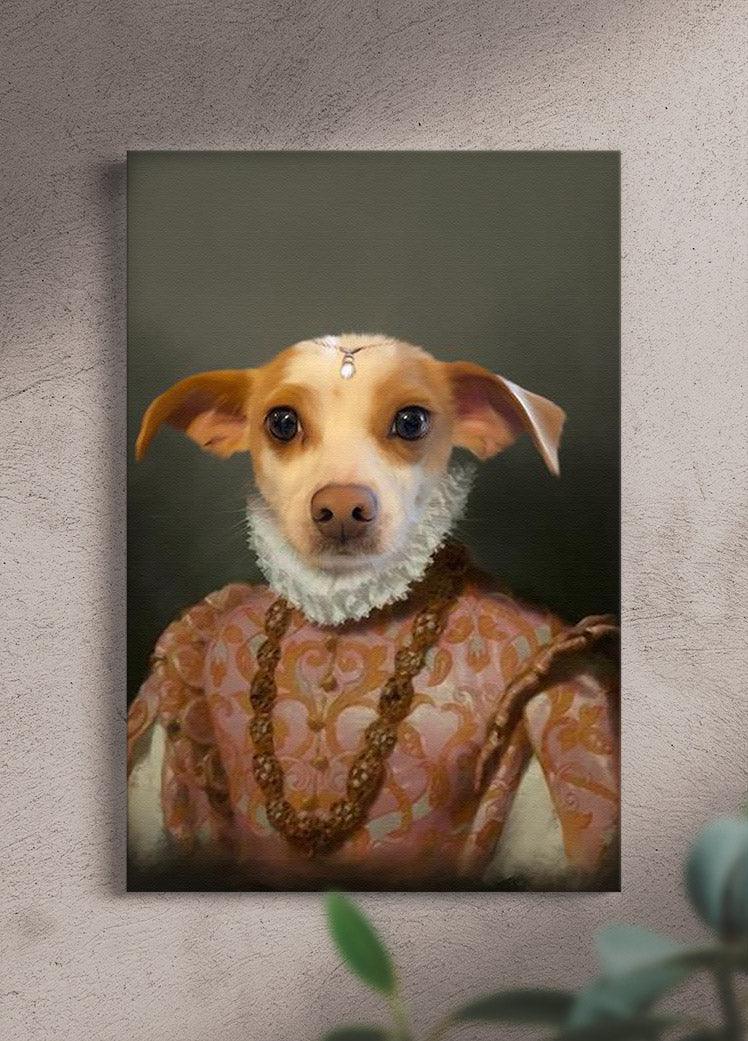 The Dame with Hairpiece - Custom Pet Portrait - NextGenPaws Pet Portraits