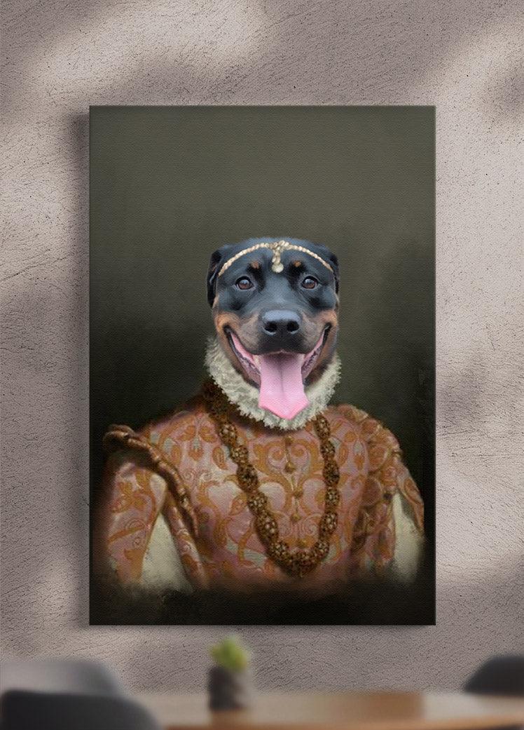 The Dame with Hairpiece - Custom Pet Portrait - NextGenPaws Pet Portraits