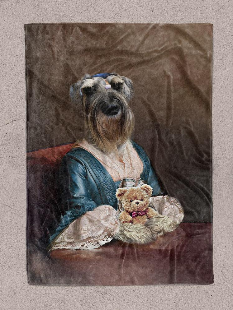 The Lady with Bow - Custom Pet Blanket - NextGenPaws Pet Portraits