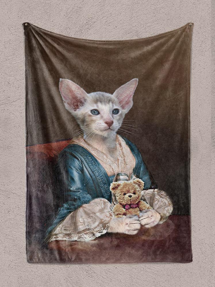 The Lady with Bow - Custom Pet Blanket - NextGenPaws Pet Portraits