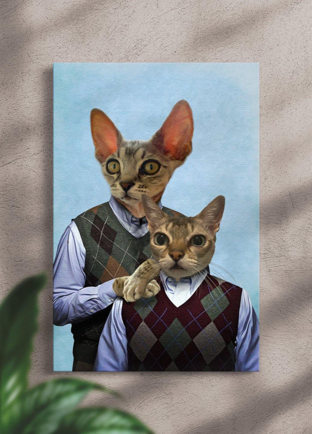 The Step Brothers - Custom Sibling Pet Portrait - NextGenPaws Pet Portraits