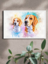 Load image into Gallery viewer, Vibrant WaterColour Sibling - Custom Pet Poster