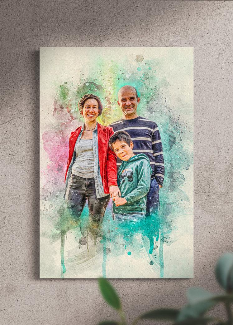 WaterColour Human and Pet - Custom Sibling Pet Portrait - NextGenPaws Pet Portraits