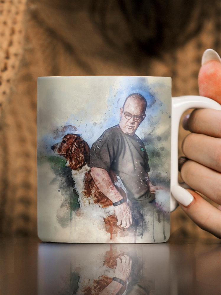 WaterColour Human and Pet - Custom Sibling Pet Mug - NextGenPaws Pet Portraits