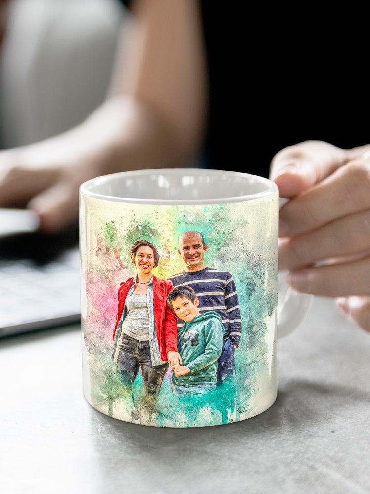 WaterColour Human and Pet - Custom Sibling Pet Mug - NextGenPaws Pet Portraits