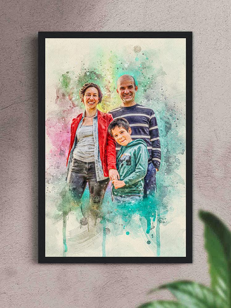 WaterColour Human and Pet - Custom Sibling Pet Poster - NextGenPaws Pet Portraits