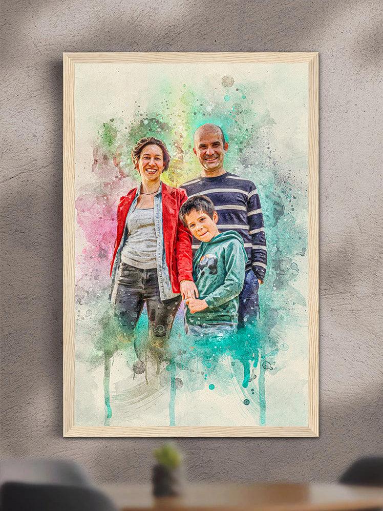 WaterColour Human and Pet - Custom Sibling Pet Poster - NextGenPaws Pet Portraits