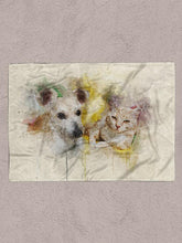 Load image into Gallery viewer, WaterColour Sibling - Custom Pet Blanket - NextGenPaws Pet Portraits