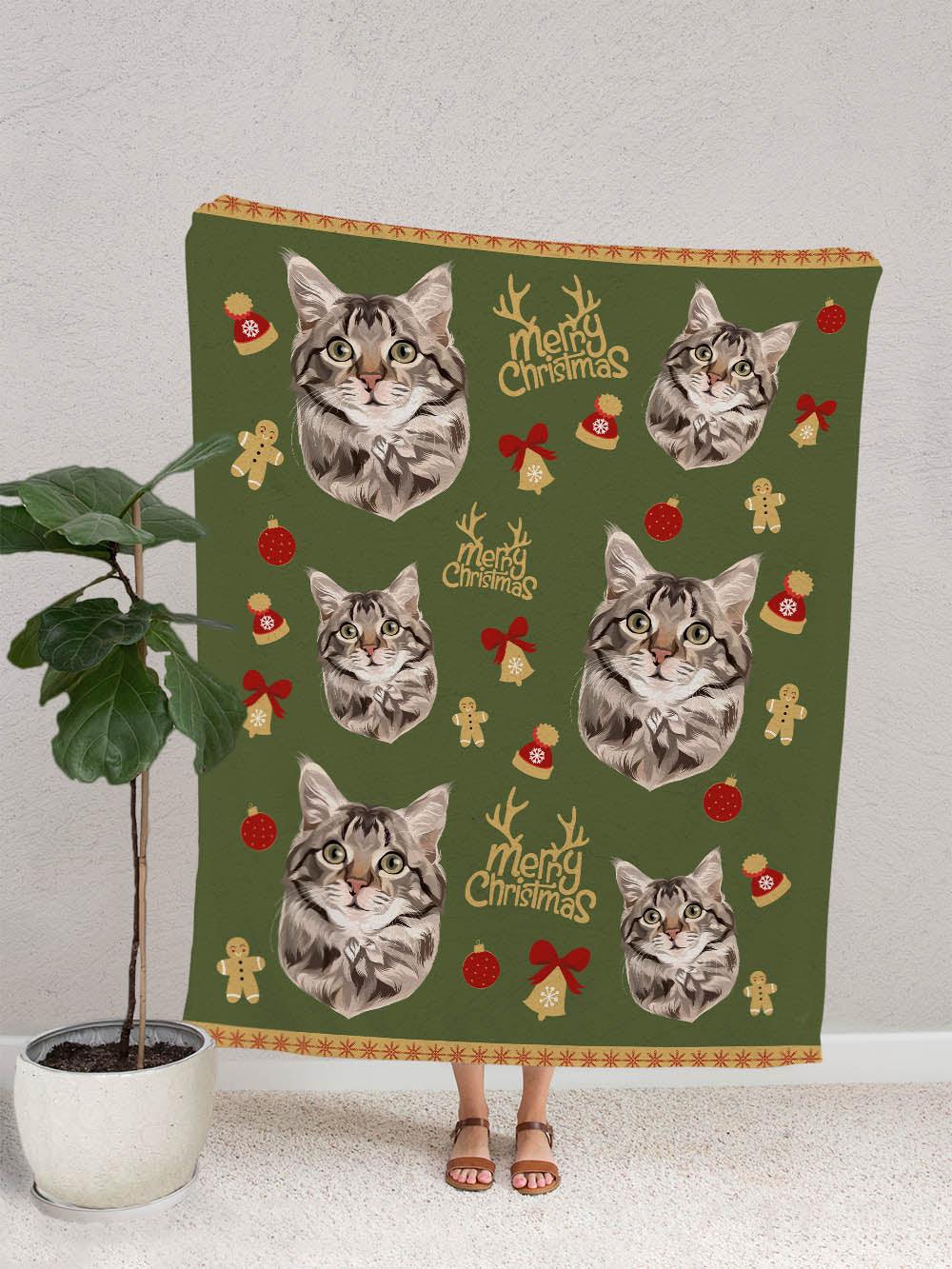 Christmas Cookie Green  - Custom Pet Blanket - NextGenPaws Pet Portraits