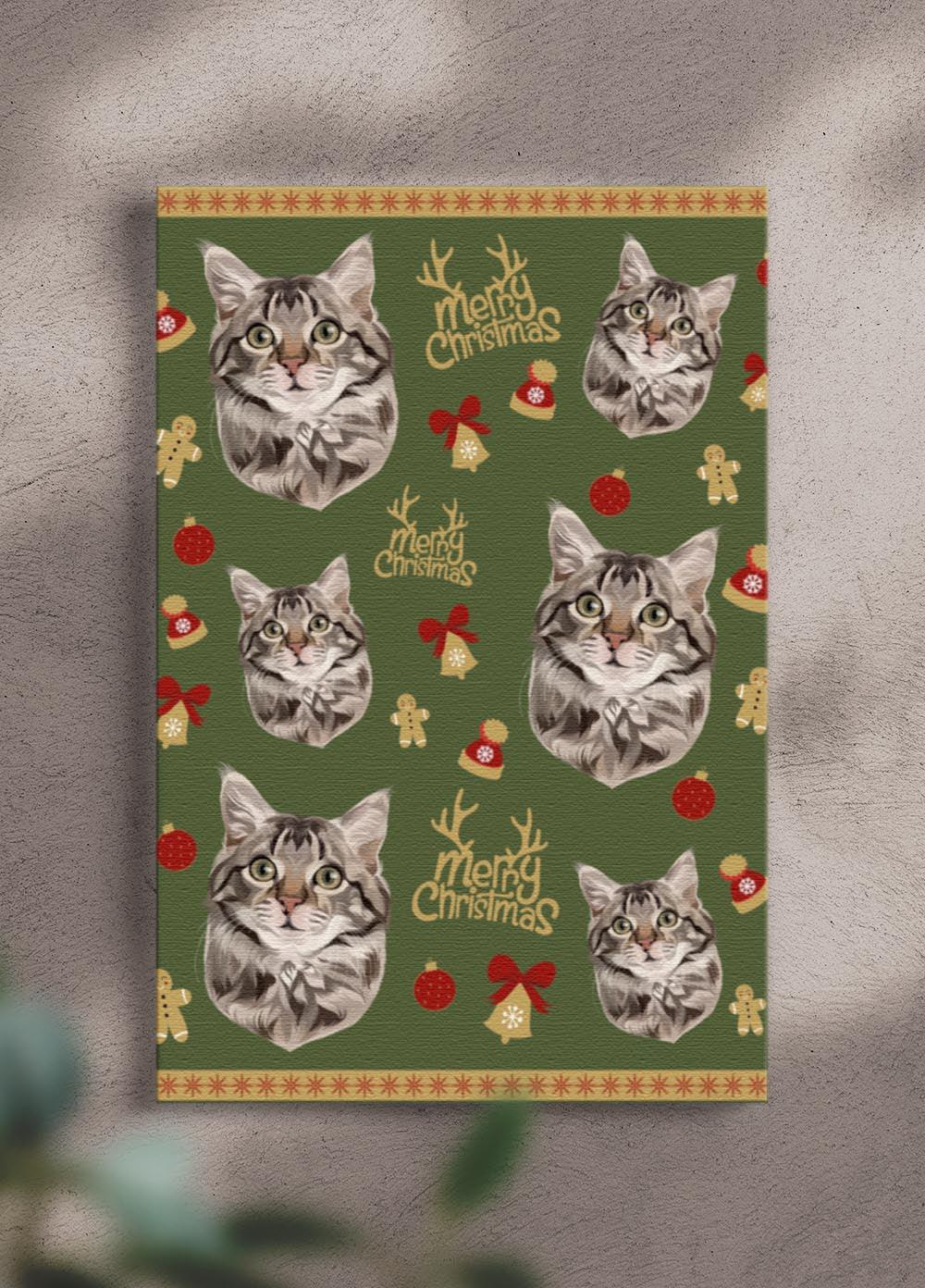 Christmas Cookie Green - Custom Pet Canvas - NextGenPaws Pet Portraits