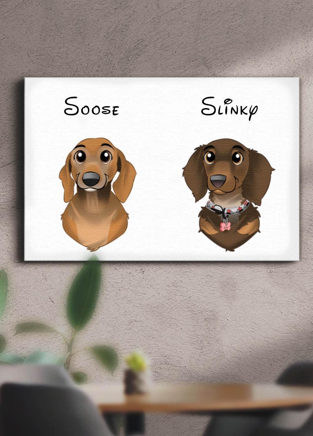 Cartoon Style Sibling - Custom Pet Canvas - NextGenPaws Pet Portraits