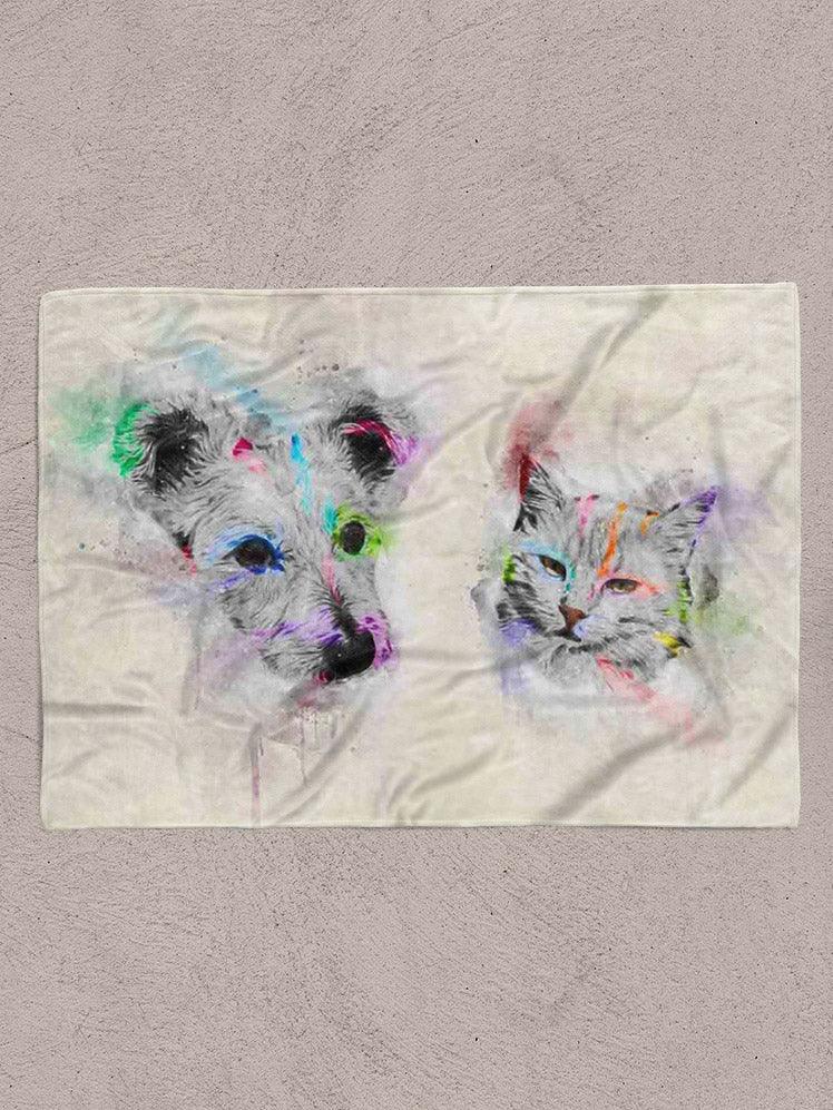 Colourful Painting Sibling - Custom Pet Blanket - NextGenPaws Pet Portraits