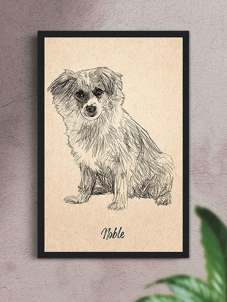 Pencil Sketch - Custom Pet Poster - NextGenPaws Pet Portraits