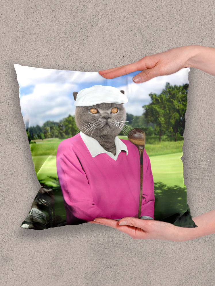 The Golfer Paw Custom Pet Pillow NextGenPaws NextGenPaws Pet Portraits