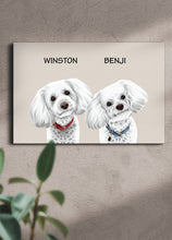 Load image into Gallery viewer, Minimalist Classic Sibling Design - Custom Pet Portrait