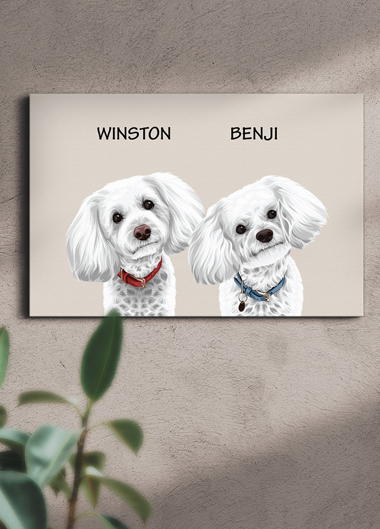 Minimalist Classic Sibling Design - Custom Pet Portrait