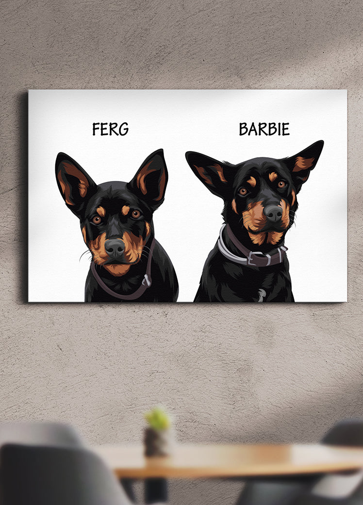 Minimalist Classic Sibling Design - Custom Pet Portrait
