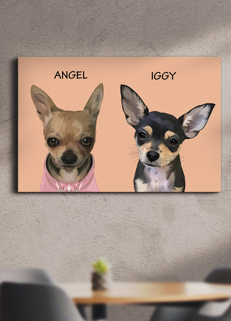 Minimalist Classic Sibling Design - Custom Pet Portrait