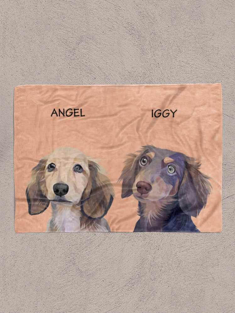 Minimalist Classic Sibling Design - Custom Pet Blanket