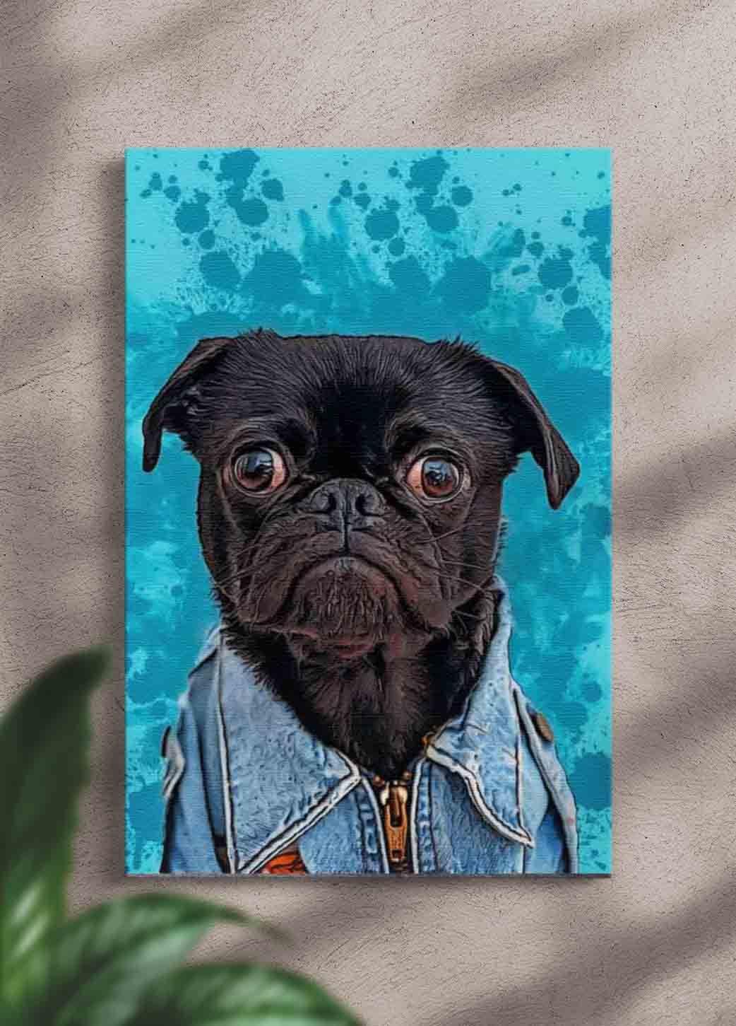 The Trendy Denim - Custom Pet Portrait - NextGenPaws Pet Portraits