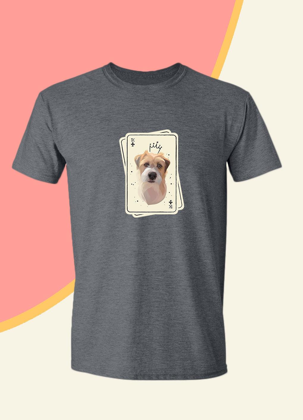King Playing Cards - Unisex Custom Pet TShirt - NextGenPaws Pet Portraits
